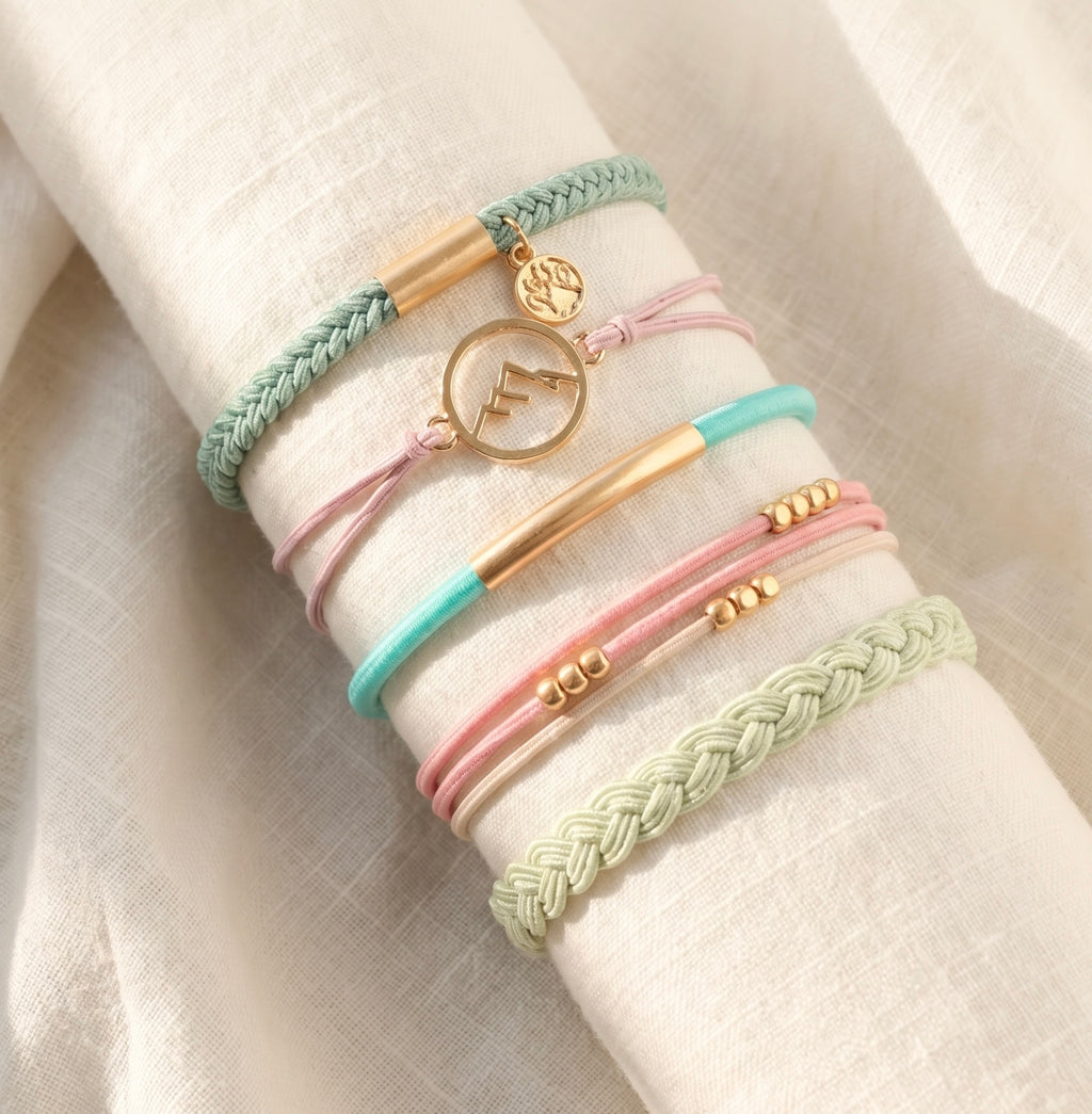 5 Pc Metallic Bohemian Style Bands