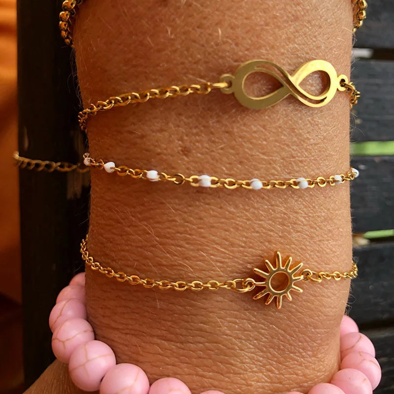 Stainless Steel Bracelets And Anklets With Pendant
