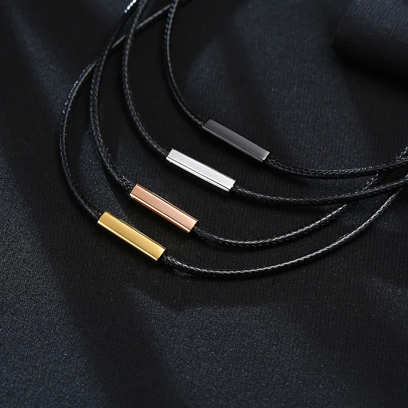 Men Black Rope Necklace