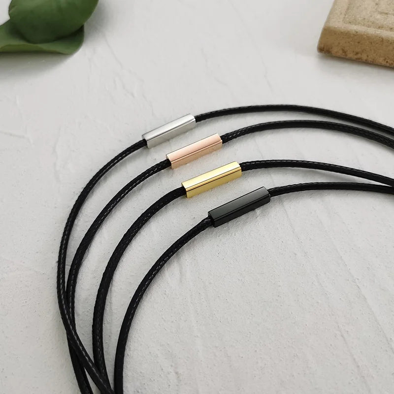 Men Black Rope Necklace