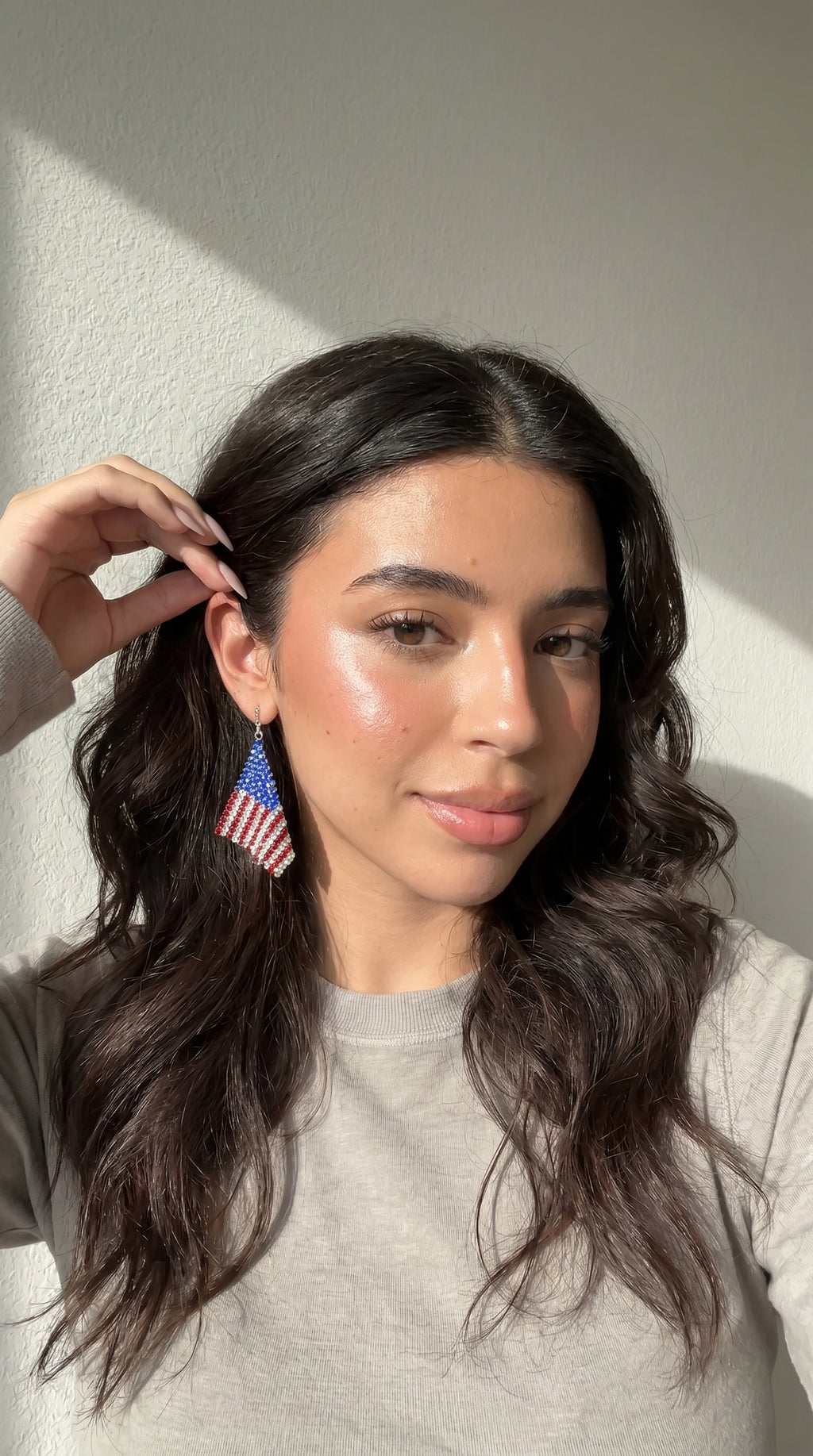4th Of July American Flag Earrings