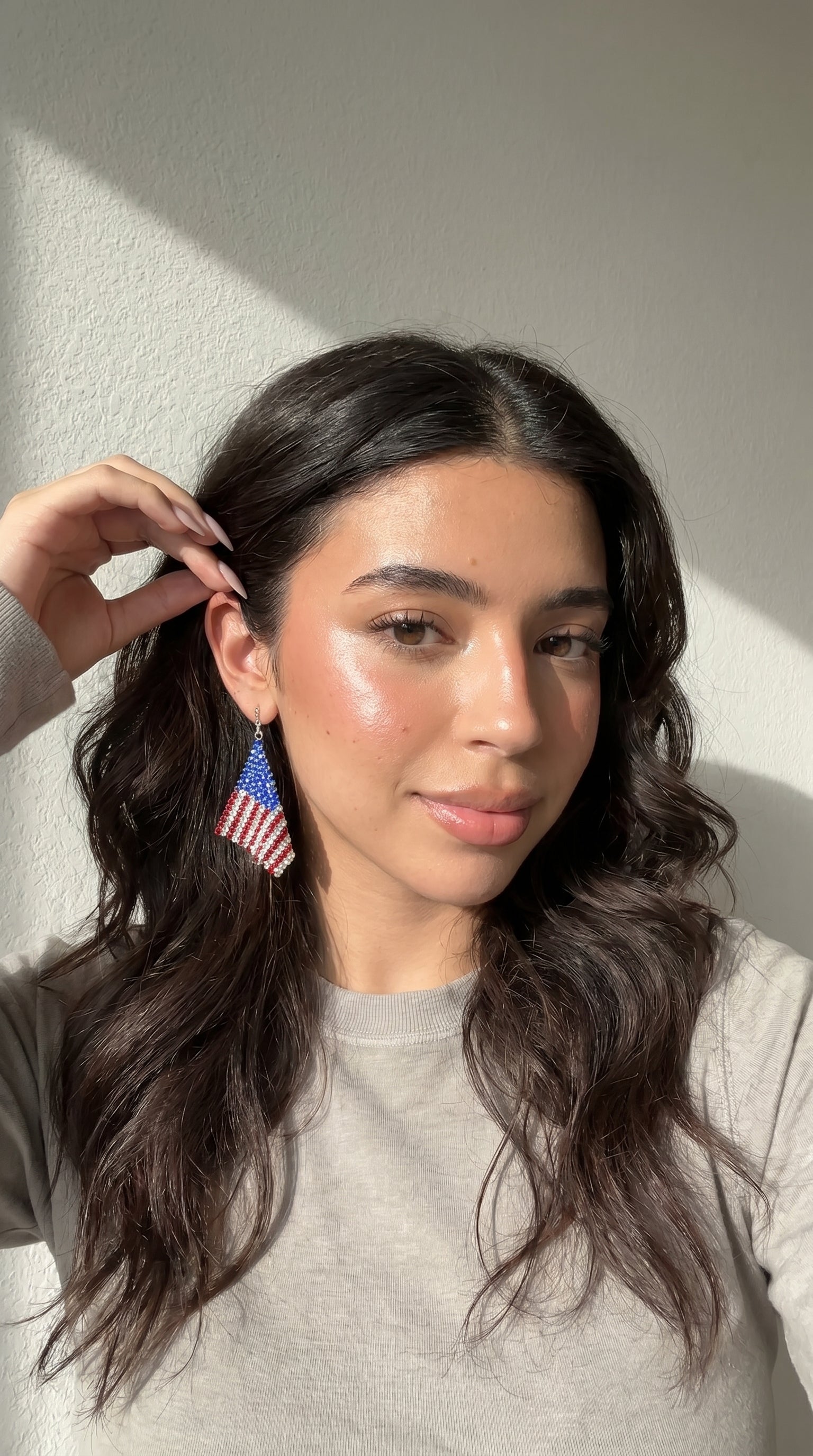 4th Of July American Flag Earrings