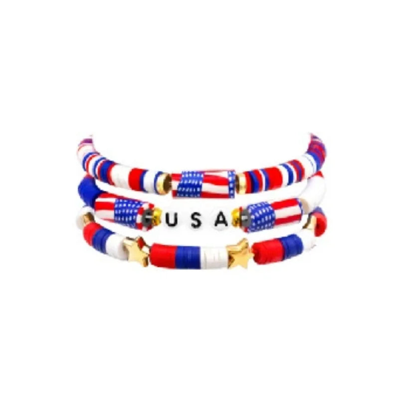 3-7pc 4th of July Outfits Bracelets