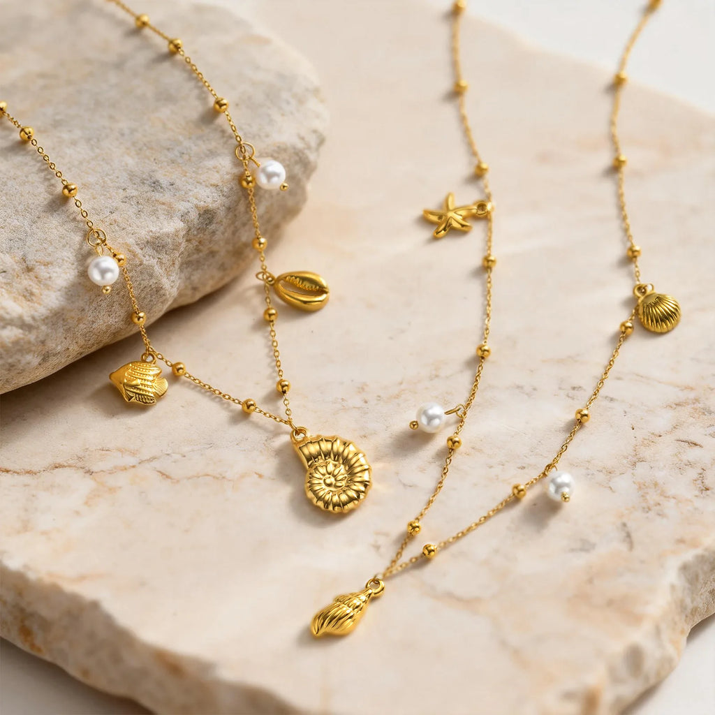 Gold Stainless Steel Beach Necklaces