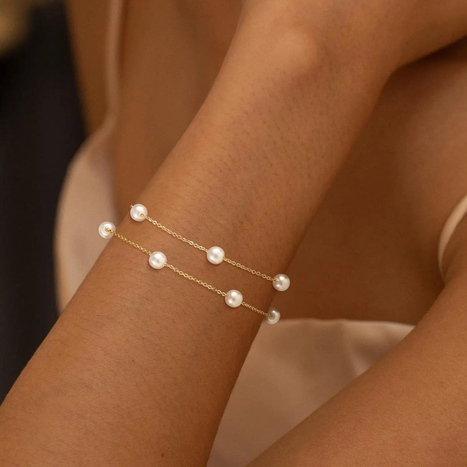 Gold Pearl Bracelets for Women
