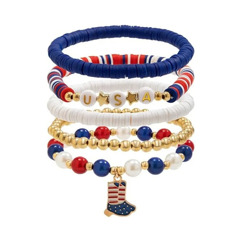3-7pc 4th of July Outfits Bracelets