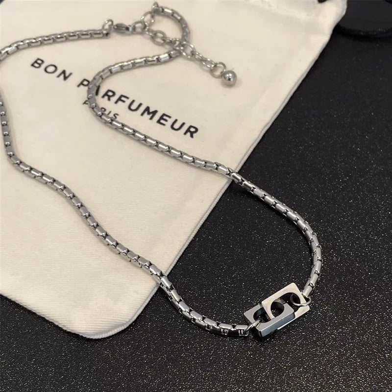 Men Stainless Steel Interlocking Chain Link