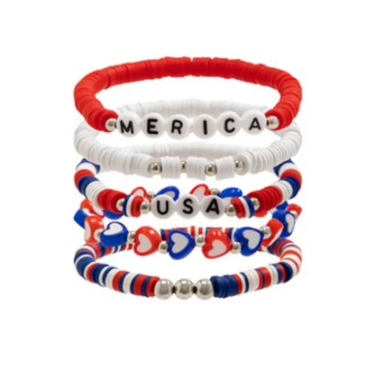 3-7pc 4th of July Outfits Bracelets