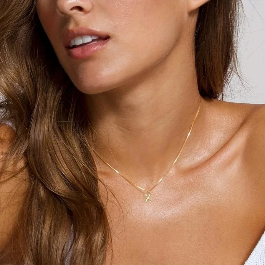 A-Z Initial Necklace 18K Gold Plated