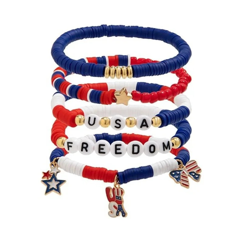 3-7pc 4th of July Outfits Bracelets