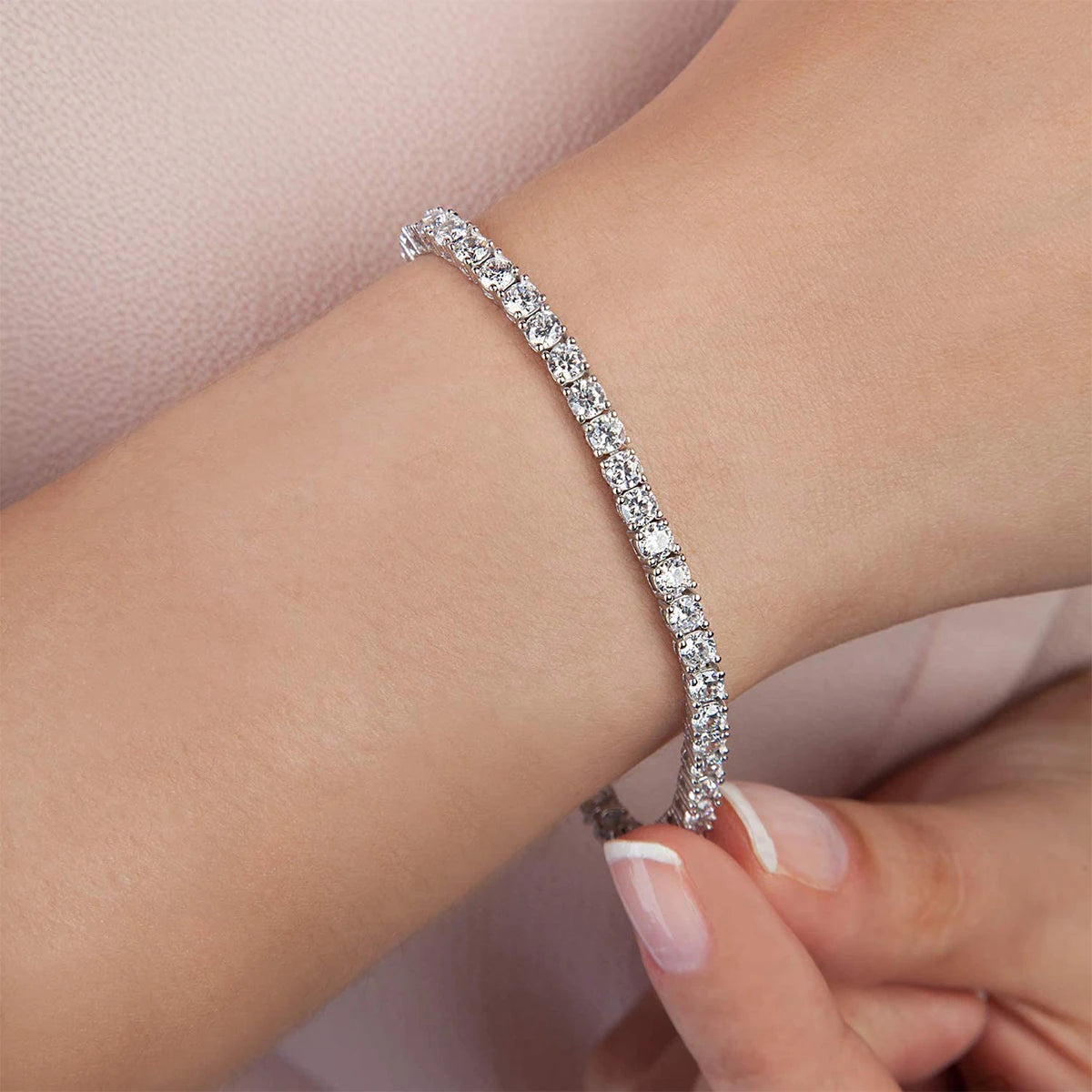 2PC Diamond Tennis Style Bracelet