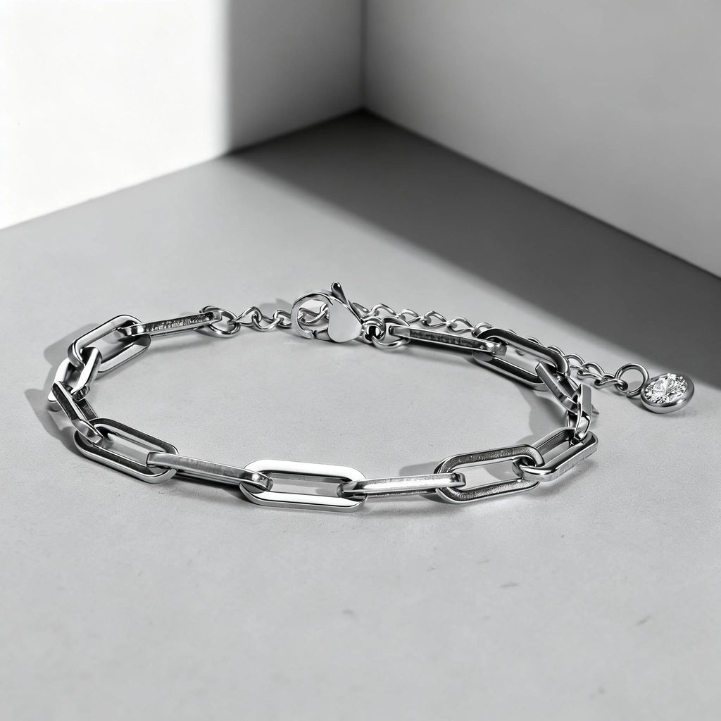 Stainless Steel Paperclip Chain Bracelet