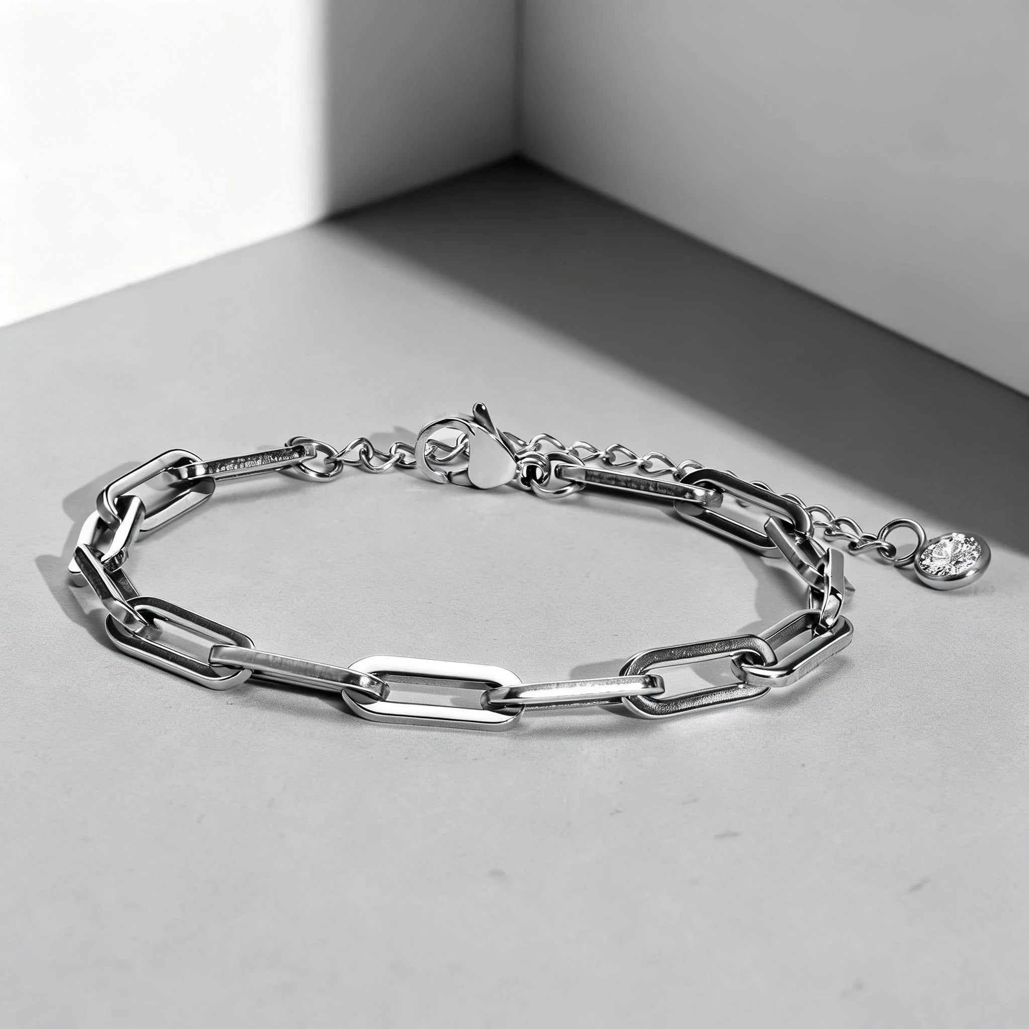 Stainless Steel Paperclip Chain Bracelet