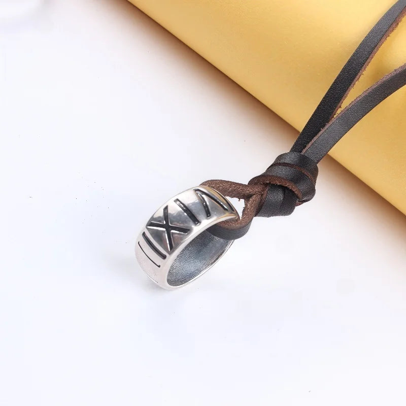 Men’s Necklace With Roman Numeral Pendant