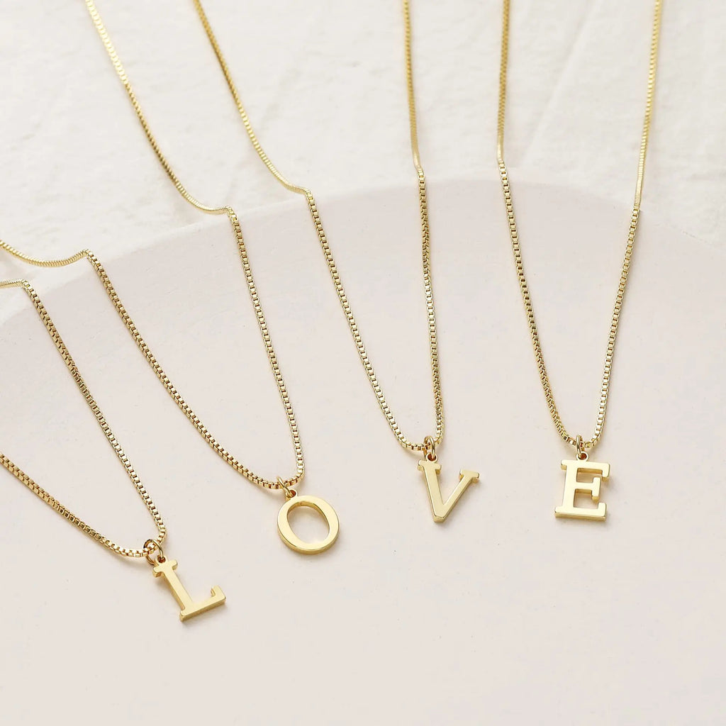 A-Z Initial Necklace 18K Gold Plated