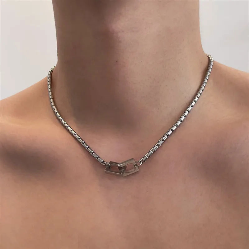 Men Stainless Steel Interlocking Chain Link