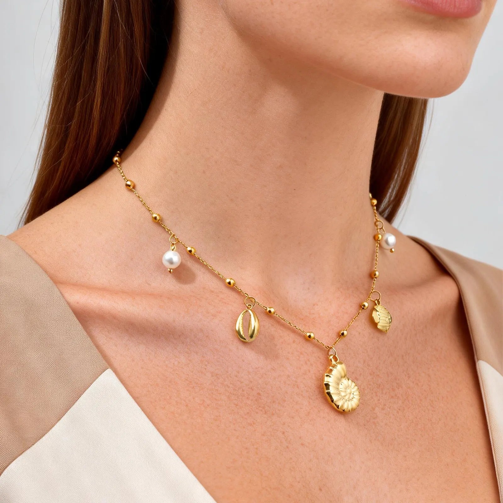 Gold Stainless Steel Beach Necklaces