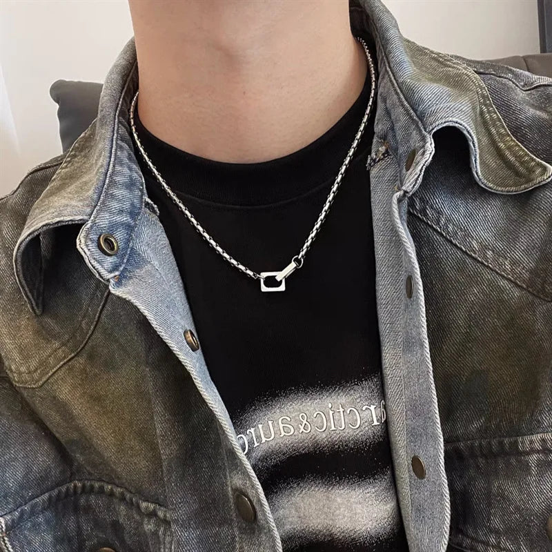 Men Stainless Steel Interlocking Chain Link