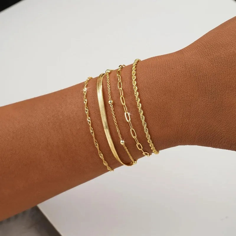 Stackable Gold Bracelets