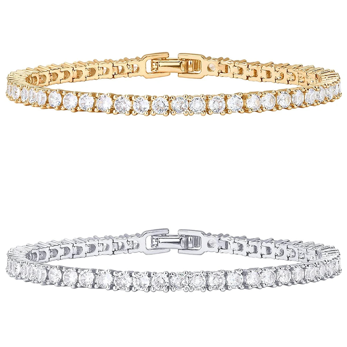 2PC Diamond Tennis Style Bracelet