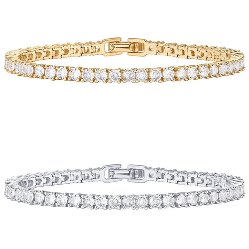 2PC Diamond Tennis Style Bracelet