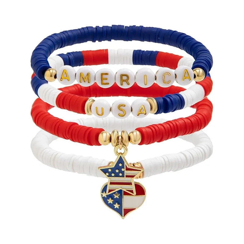 3-7pc 4th of July Outfits Bracelets