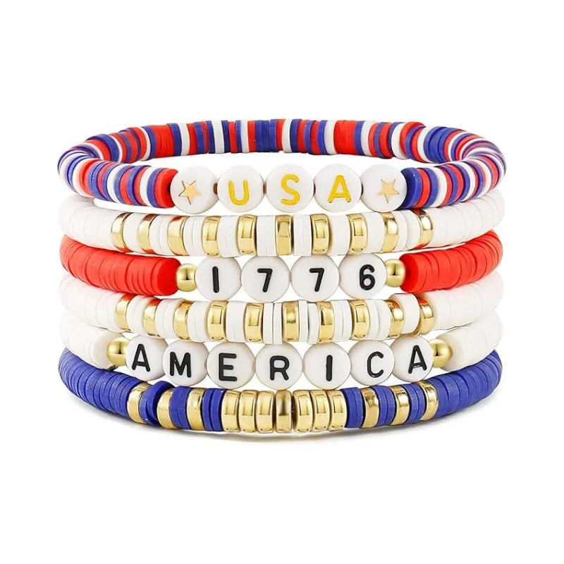 3-7pc 4th of July Outfits Bracelets