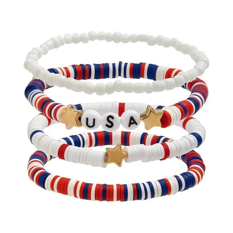 3-7pc 4th of July Outfits Bracelets