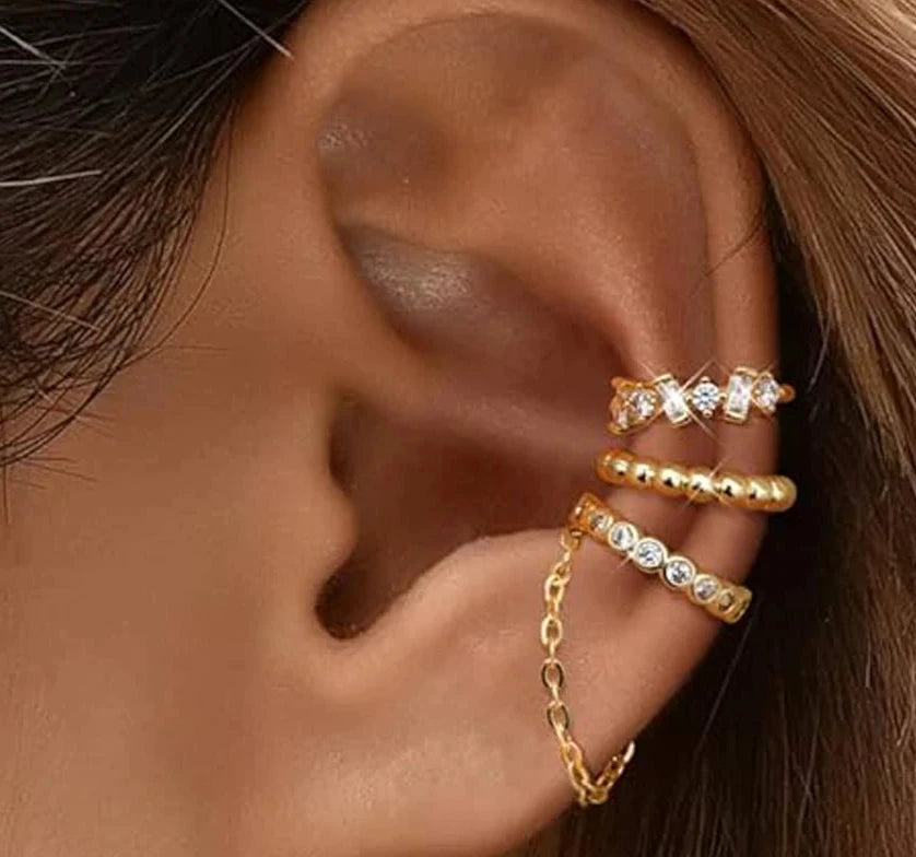 Ear Cuff Earrings for Women Non Piercing 14K Gold Plated