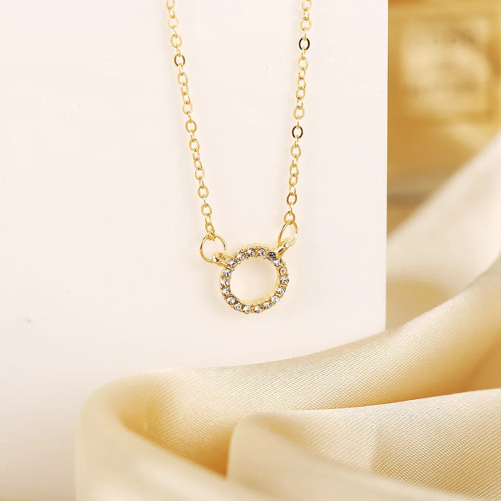 Simple Crystal Circle Pendant