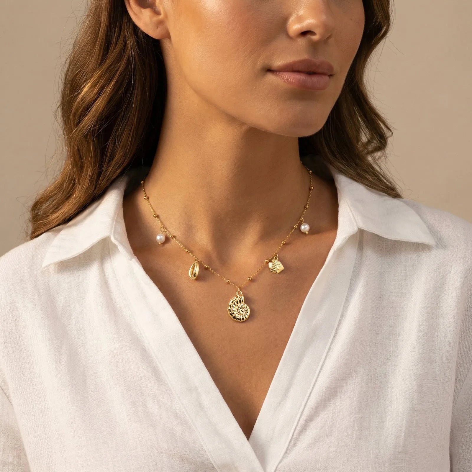 Gold Stainless Steel Beach Necklaces