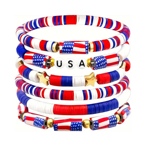 3-7pc 4th of July Outfits Bracelets
