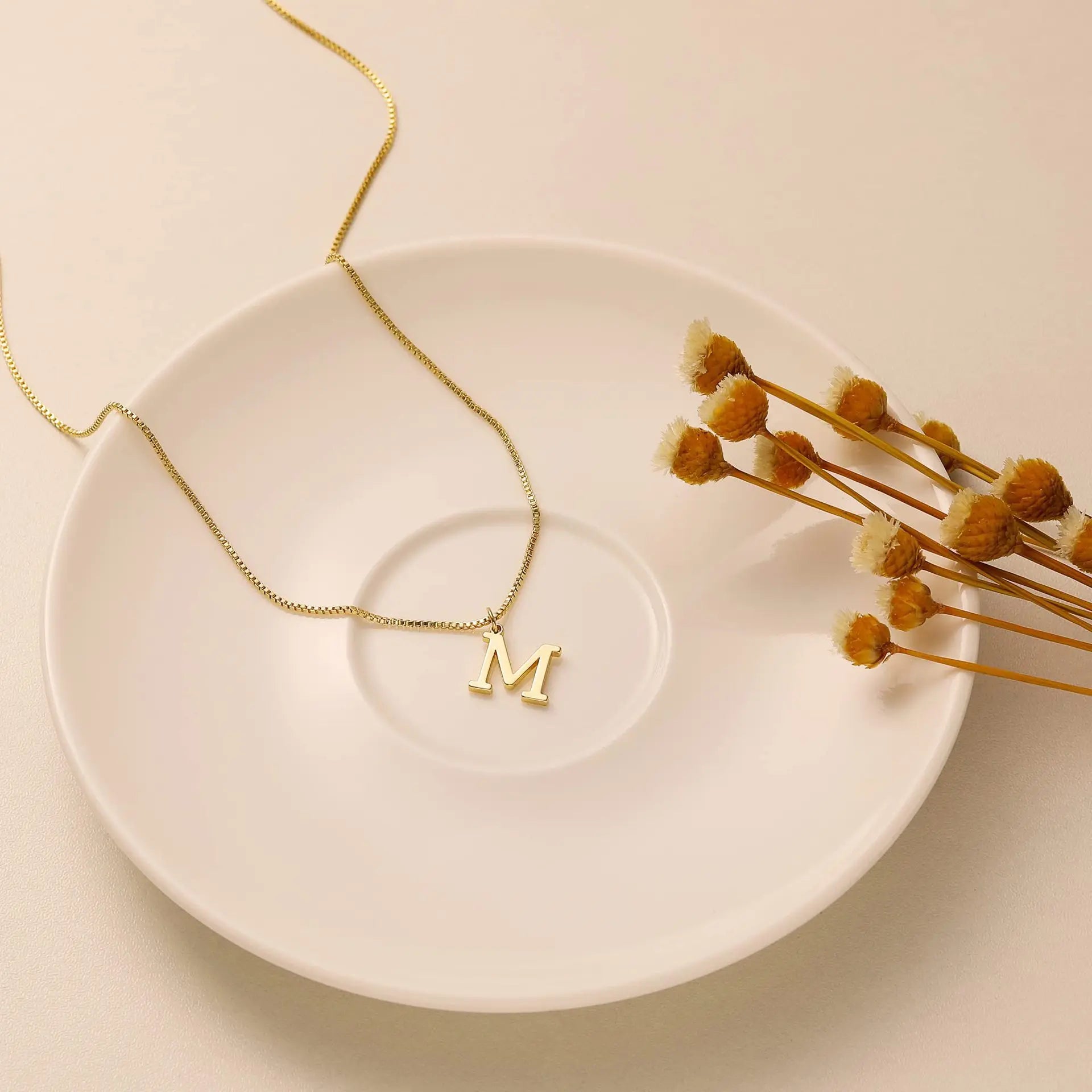 A-Z Initial Necklace 18K Gold Plated