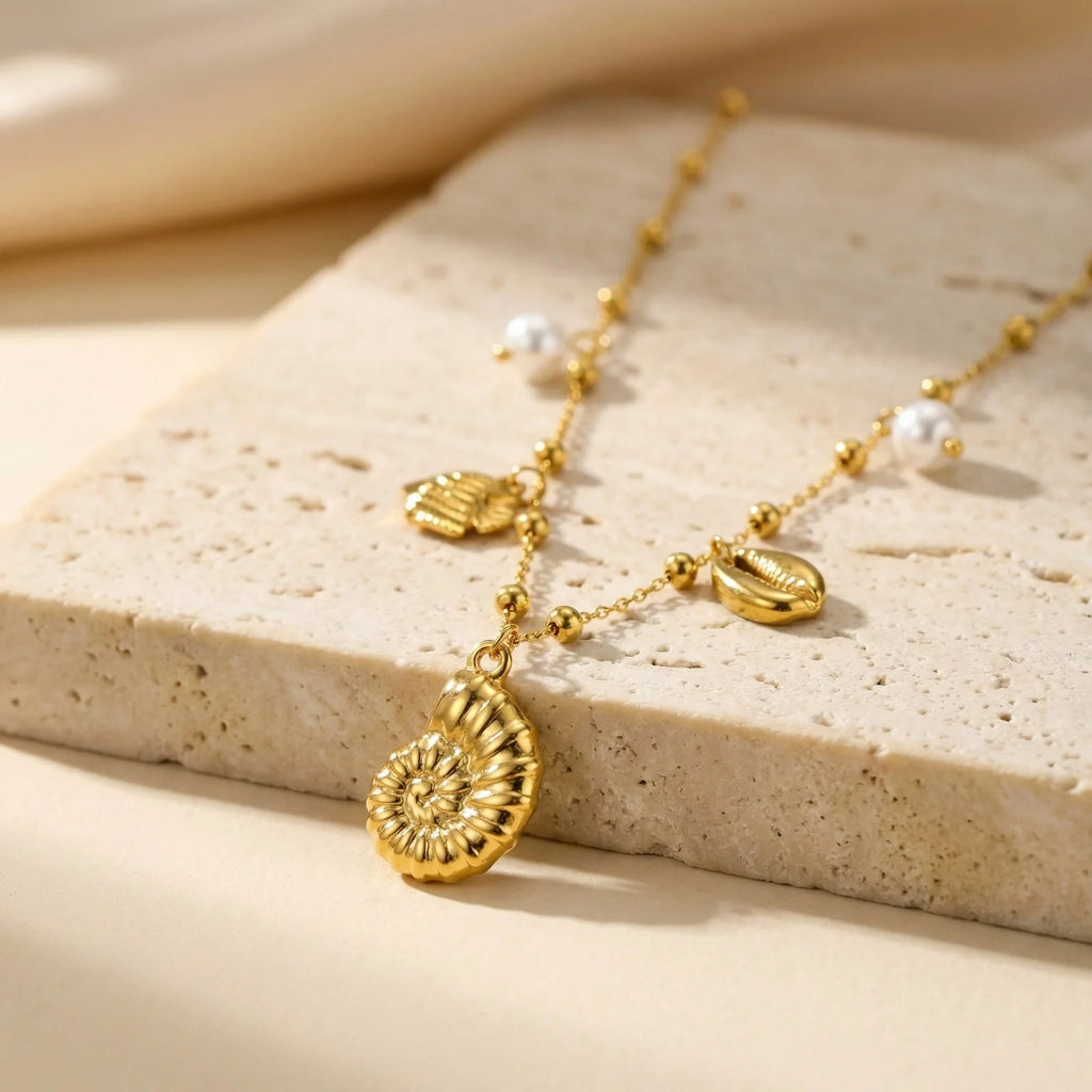 Gold Stainless Steel Beach Necklaces