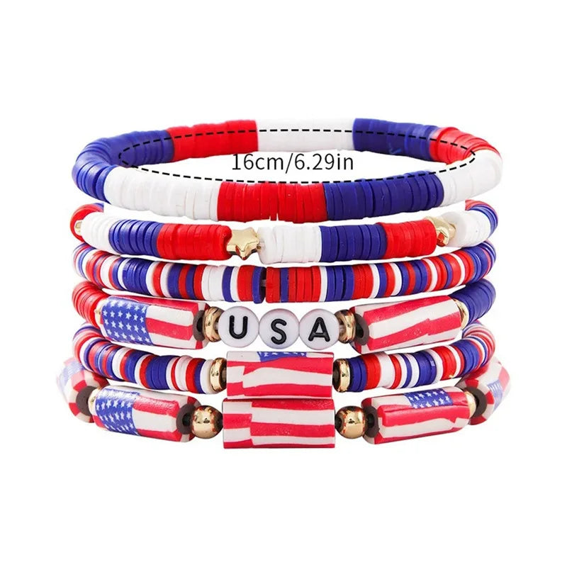 3-7pc 4th of July Outfits Bracelets