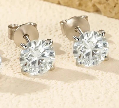 .50 ct Moissanite Earrings Sterling Silver
