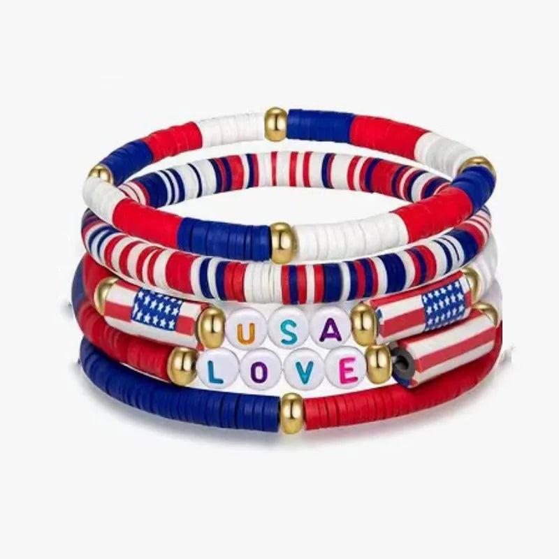3-7pc 4th of July Outfits Bracelets