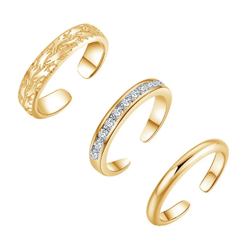 3 Pieces of 18K Gold Plated Toe Ring