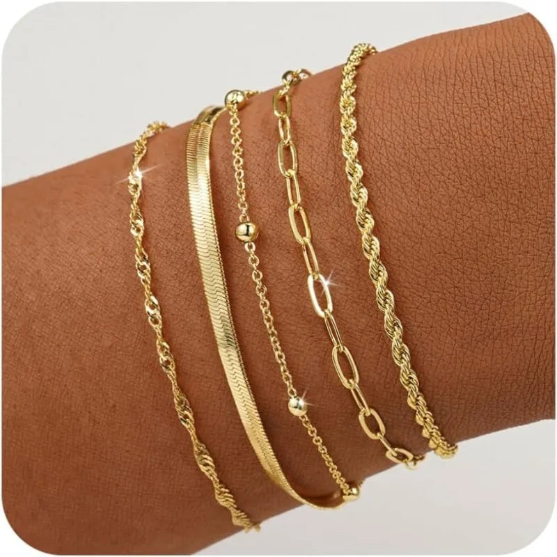 Stackable Gold Bracelets