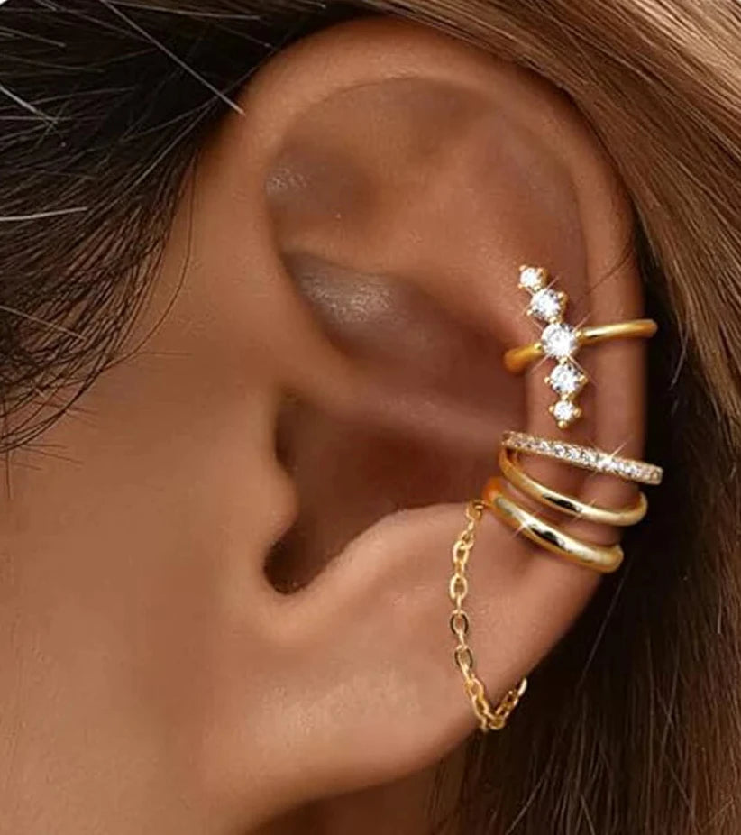 Ear Cuff Earrings for Women Non Piercing 14K Gold Plated
