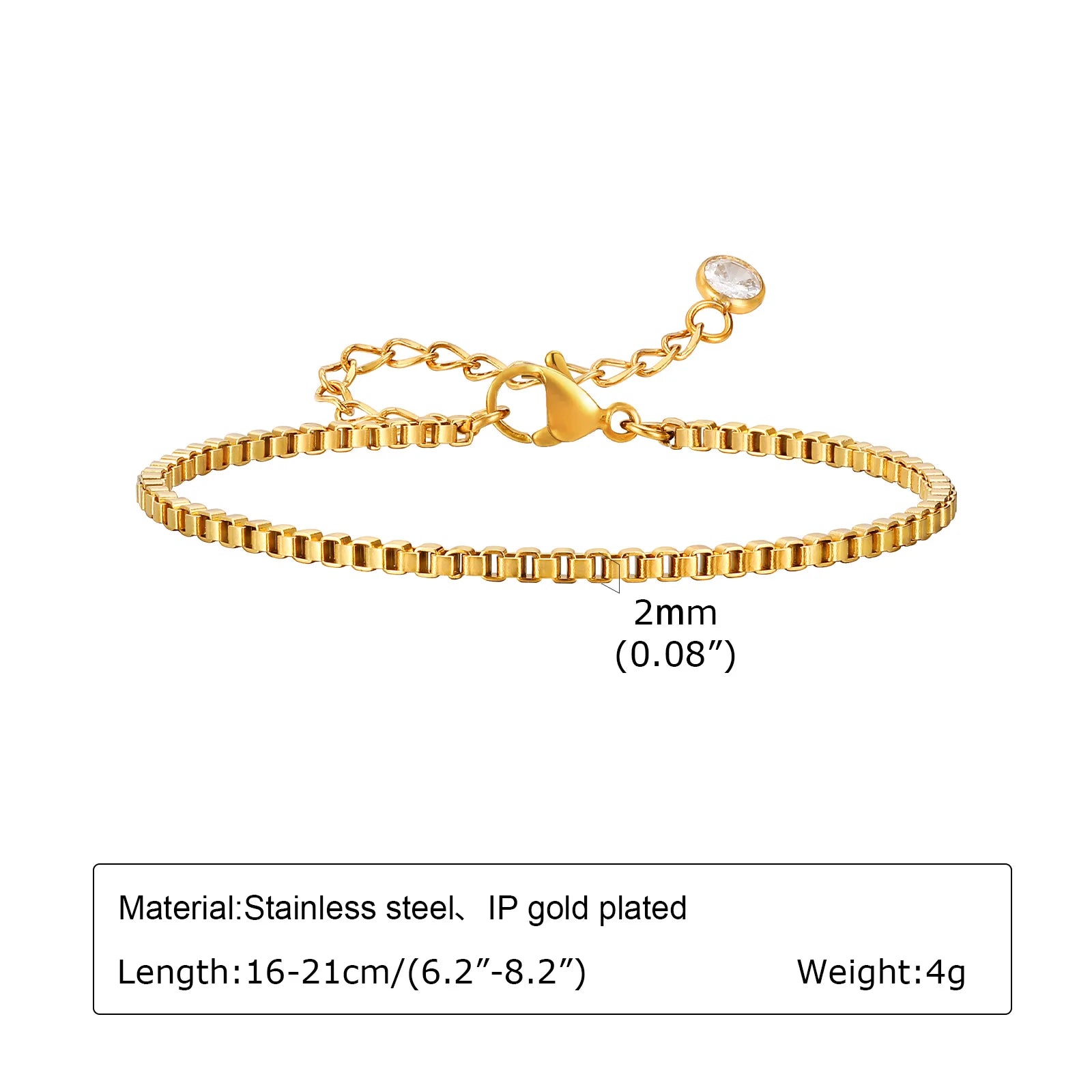 Stainless Steel Paperclip Chain Bracelet