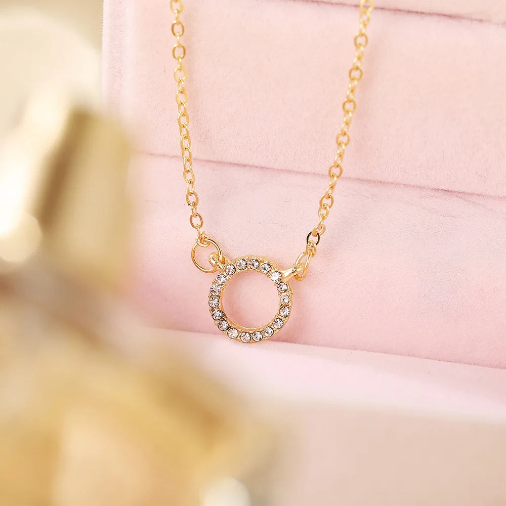 Simple Crystal Circle Pendant
