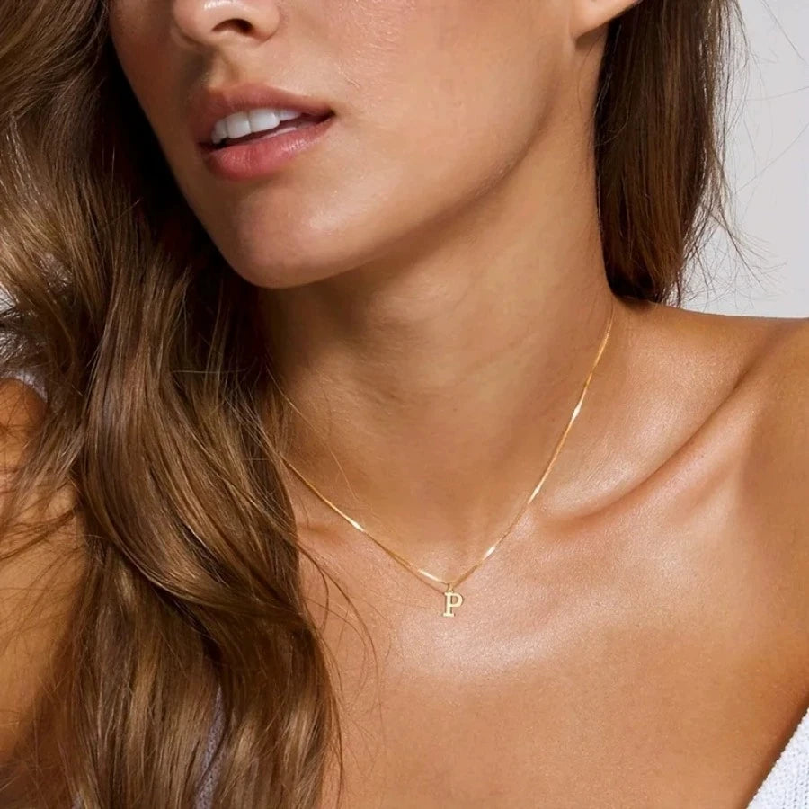 A-Z Initial Necklace 18K Gold Plated