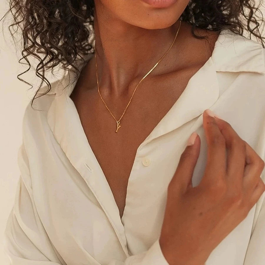A-Z Initial Necklace 18K Gold Plated