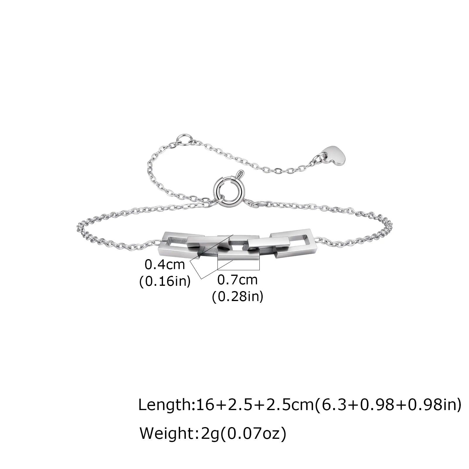 Stainless Steel Paperclip Chain Bracelet
