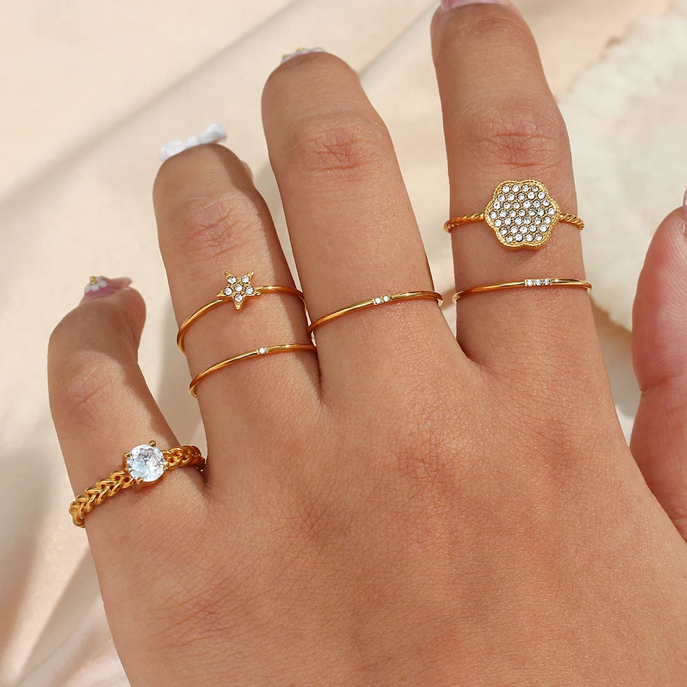 18k Gold Plated Gold Rings for Women
