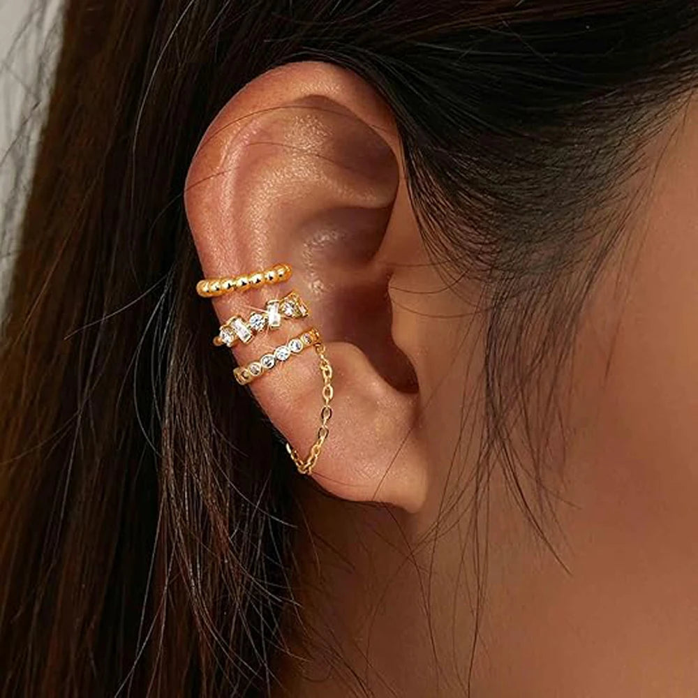 Ear Cuff Earrings for Women Non Piercing 14K Gold Plated