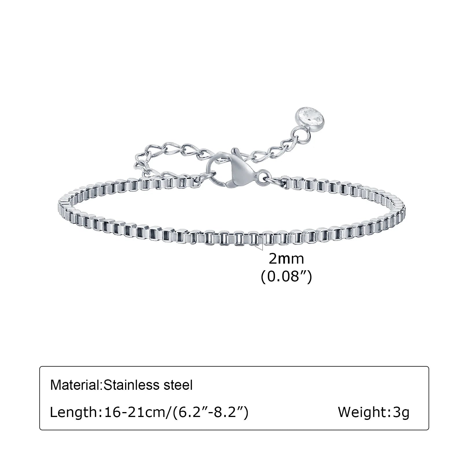 Stainless Steel Paperclip Chain Bracelet