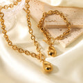 Baroque Style Gold Plated Jewelry Necklace And Bracelet Set