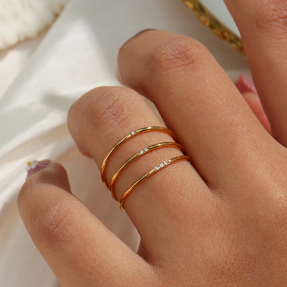18k Gold Plated Gold Rings for Women